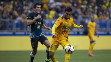 during the game America vs Tigres UANL, a preparation friendly match corresponding to the Tour Aguila 2021, at Alamodome Stadium, on July 10, 2021.
<br><br>
durante el partido America vs Tigres UANL, amistoso de preparaci