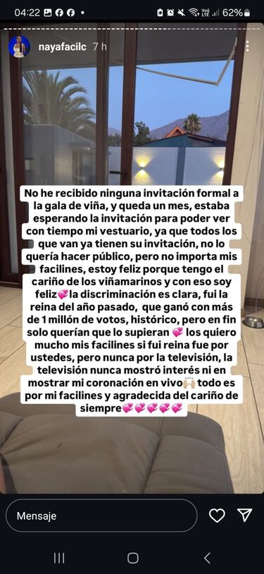 “Queda un mes y no he recibido ninguna invitación formal a la Gala del Festival de Viña; la discriminación es clara”