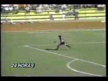 Jugando por Arturo Fernández de Vial, hizo un gol de arco a arco a Santiago Wanderers en 1990.