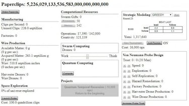Universal Paperclips, un 'clicker' sobre la producción en el capitalismo
