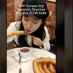 La reacción de una coreana tras probar los churros con chocolate por primera vez