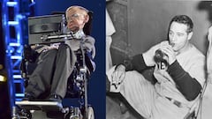 El divulgador cient&iacute;fico Stephen Hawking y el ex jugador de b&eacute;isbol Lou Gehrig.