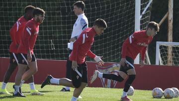 Entrenamiento del Sporting.