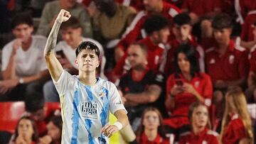 Antoñito Cordero, celebrando su gol al Granada esta temporada.