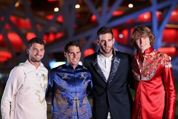 De izquierda a derecha: Grigor Dimitrov, Rafael Nadal, Juan Martín Del Potro y Alexander Zverev.