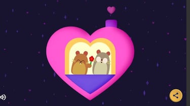 El minijuego para San Valentín del Doodle de Google: Ayuda a los Hamsters enamorados