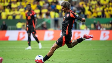 BRASILIA, BRAZIL - MARCH 20, 2025: Richard Ríos of Colombia in action during the FIFA World Cup 2026 Qualifiers match between Brazil and Colombia at Arena BRB Mane Garrincha. (Photo credit should read Rebeca Schumacker / GocherImagery/Future Publishing via Getty Images)
