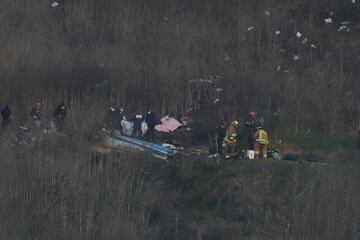 Imágenes aéreas del accidente sufrido por la leyenda del baloncesto Kobe Bryant. 