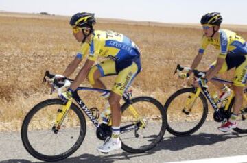 Alberto Contador durante la cuarta etapa de La Vuelta Ciclista a España 2014 en su 69 edición, que ha comenzado en Mairena del Alcor (Sevilla) y terminado en Córdoba, con una distancia de 164,7 kilómetros.

