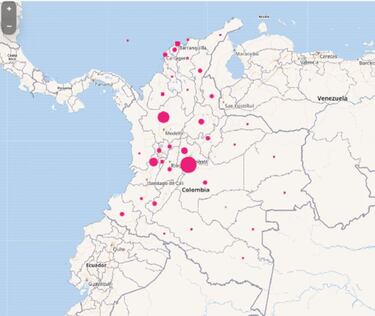Mapa de casos y muertes por coronavirus por departamentos en Colombia: hoy, 23 de enero