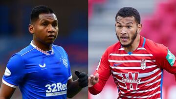 Alfredo Morelos, jugador del Rangers, y Luis Javier Su&aacute;rez, jugador del Granada