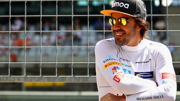 SPIELBERG, AUSTRIA - JULY 01: Fernando Alonso of Spain and McLaren F1 looks on in the Pitlane before the Formula One Grand Prix of Austria at Red Bull Ring on July 1, 2018 in Spielberg, Austria. (Photo by Mark Thompson/Getty Images)