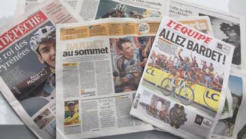 Los principales medios franceses recogen en sus portadas la victoria de Romain Bardet en Peyragudes.