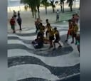 Así fue la pelea brutal entre hinchas de Peñarol y Flamengo