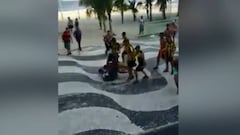 Así fue la pelea brutal entre hinchas de Peñarol y Flamengo