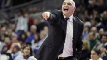Pablo Laso, durante el último partido del Real Madrid.