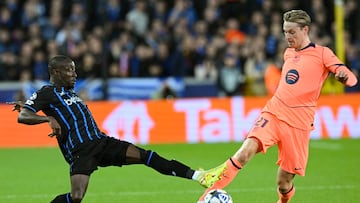 Frenkie de Jong, en el partido de Champions ante el Brujas.