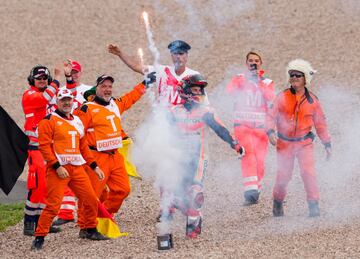 Marc Márquez celebrando su victoria en el GP de Alemania