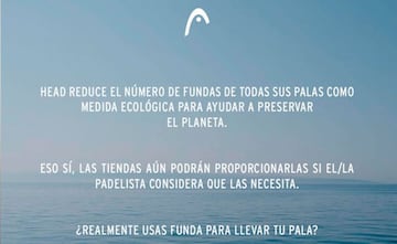 La firma Head comunica que dejar&aacute; de regalar fundas con sus palas de p&aacute;del.