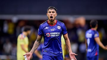 Carlos Salcedo of Cruz Azul during the final second leg match between America and Cruz Azul as part of the Torneo Clausura 2024 Liga BBVA MX at Azteca Stadium on May 26, 2024 in Mexico City, Mexico.