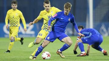 Dani Olmo, con el Dinamo Zagred.
