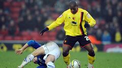 Football - Watford v Cardiff City npower Football League Championship  - Vicarage Road - 28/12/10
 Marvin Sordell of Watford (R) and Darcy Blake of Cardiff in action
 Mandatory Credit: Action Images / Henry Browne
 Livepic