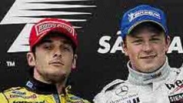 <b>CAMBIARON LAS TORNAS.</B> En el podio Raikkonen sonreía, Fisichella no; ahora las cosas son distintas.