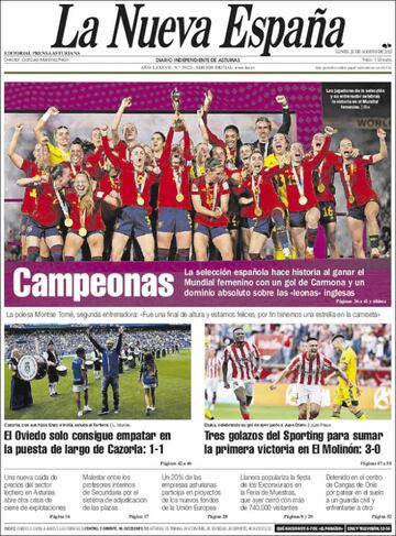 La prensa española, orgullosa de sus campeonas del mundo