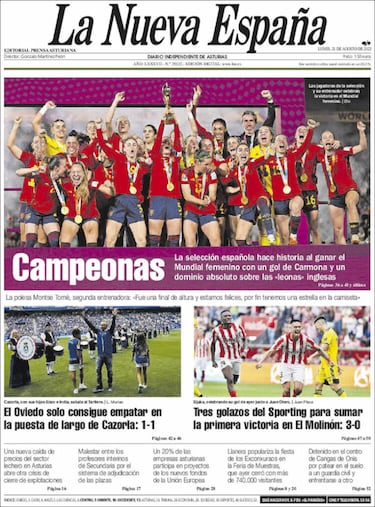 La prensa española, orgullosa de sus campeonas del mundo