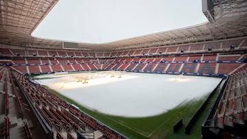 Nieve en el Estadio de El Sadar.