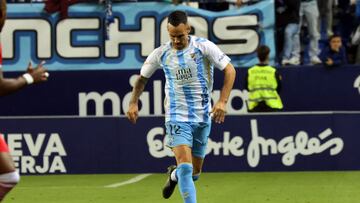 Manu Molina, durante un partido esta temporada en La Rosaleda.