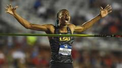 Harrison celebra su triunfo en la NCAA.