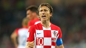 Luka Modrid, en un partido con la selecci¨®n de Croacia.