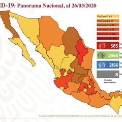 Mapa y casos de coronavirus en México por estados hoy 27 de marzo