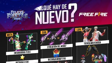 Agenda semanal de Free Fire del 14 al 20 de diciembre con Incubadora 2 en 1 y Torre Angelical