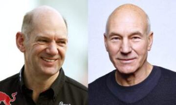 Adrian Newey y Patrick Stewart.