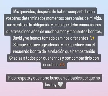 Gloria Camila y David García rompen su relación
