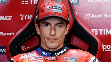 Le Mans (France), 09/05/2025.- Spanish MotoGP rider Marc Marquez of Ducati Lenovo Team looks on prior to the Free Practice session of the French MotoGP Motorcycling Grand Prix race in Le Mans, France, 09 May 2025. (Motociclismo, Francia) EFE/EPA/YOAN VALAT