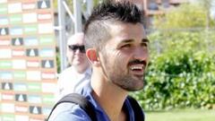 Villa volvió con ansia y fue el primero en salir a entrenarse