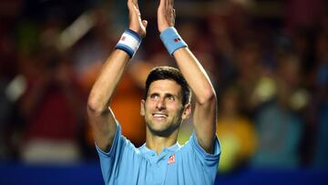 Novak Djokovic celebra su victoria ante Martin Klizan.