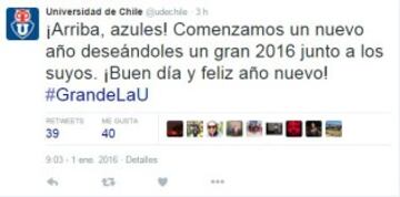 Los azules celebraron la llegada del año nuevo con motivador saludo a sus hinchas.