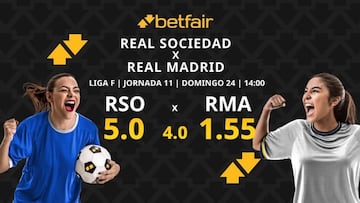 Real Sociedad vs. Real Madrid CF: horario, dónde ver, pronósticos y clasificación Liga F