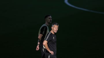 Knutsen, durante el entrenamiento del Bodo/Glimt ayer en el José Alvalade.