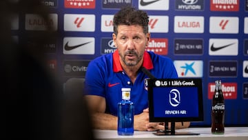 Simeone, en rueda de prensa. ADN atlético Julián Alvarez.