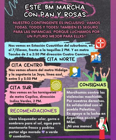Marcha Día de la Mujer CDMX: contingentes, horarios y puntos de reunión este 2024