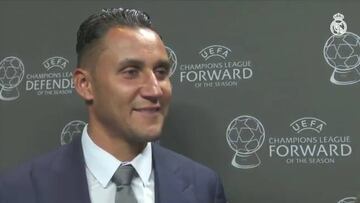 Keylor Navas: "Volver a ver el premio tras el trabajo realizado llena de mucha satisfacción"