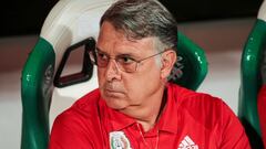 Gerardo Martino durante un partido con la Selección Mexicana.