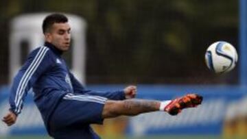 Angel Correa durante un entrenamiento con Argentina.