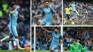 Nolito, Gündogan, Stones y Agüero.