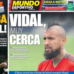 Arturo Vidal acaparó todas
las portadas en Barcelona